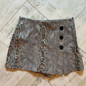 zara snakeskin skort